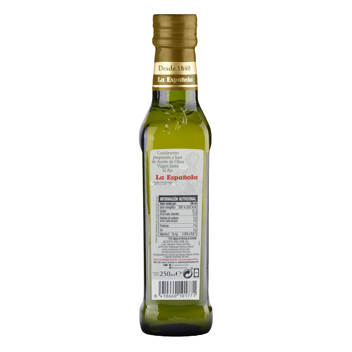 Aceite de Oliva Virgen Extra con esencia de Ajo La Española 250ml